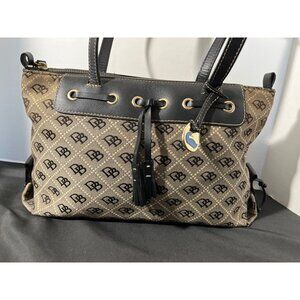 Dooney & Bourke Brown Signature Leather Shoulder Bag Purse Satchel Tote Vintage